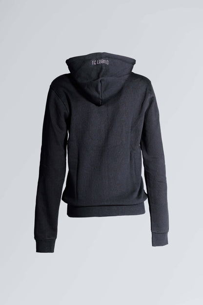 Felpa Black con Cappuccio e Zip FC Lugano