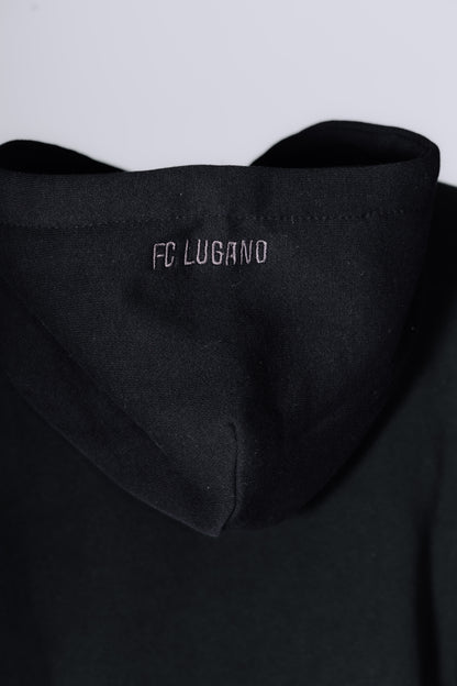 Felpa Black Kids con Cappuccio e Zip FC Lugano