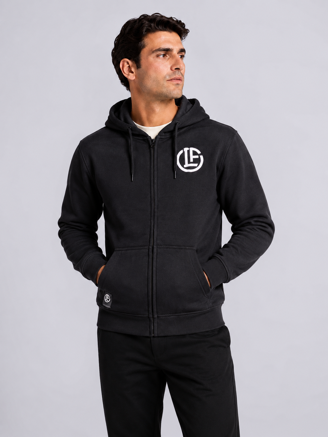 Felpa Black con Cappuccio e Zip FC Lugano