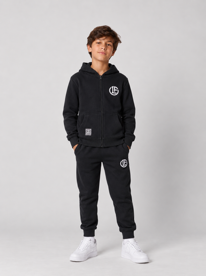 Felpa Black Kids con Cappuccio e Zip FC Lugano