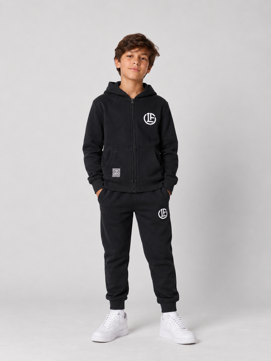 Felpa Black Kids con Cappuccio e Zip FC Lugano