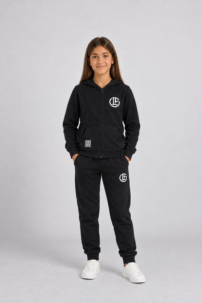 Felpa Black Kids con Cappuccio e Zip FC Lugano