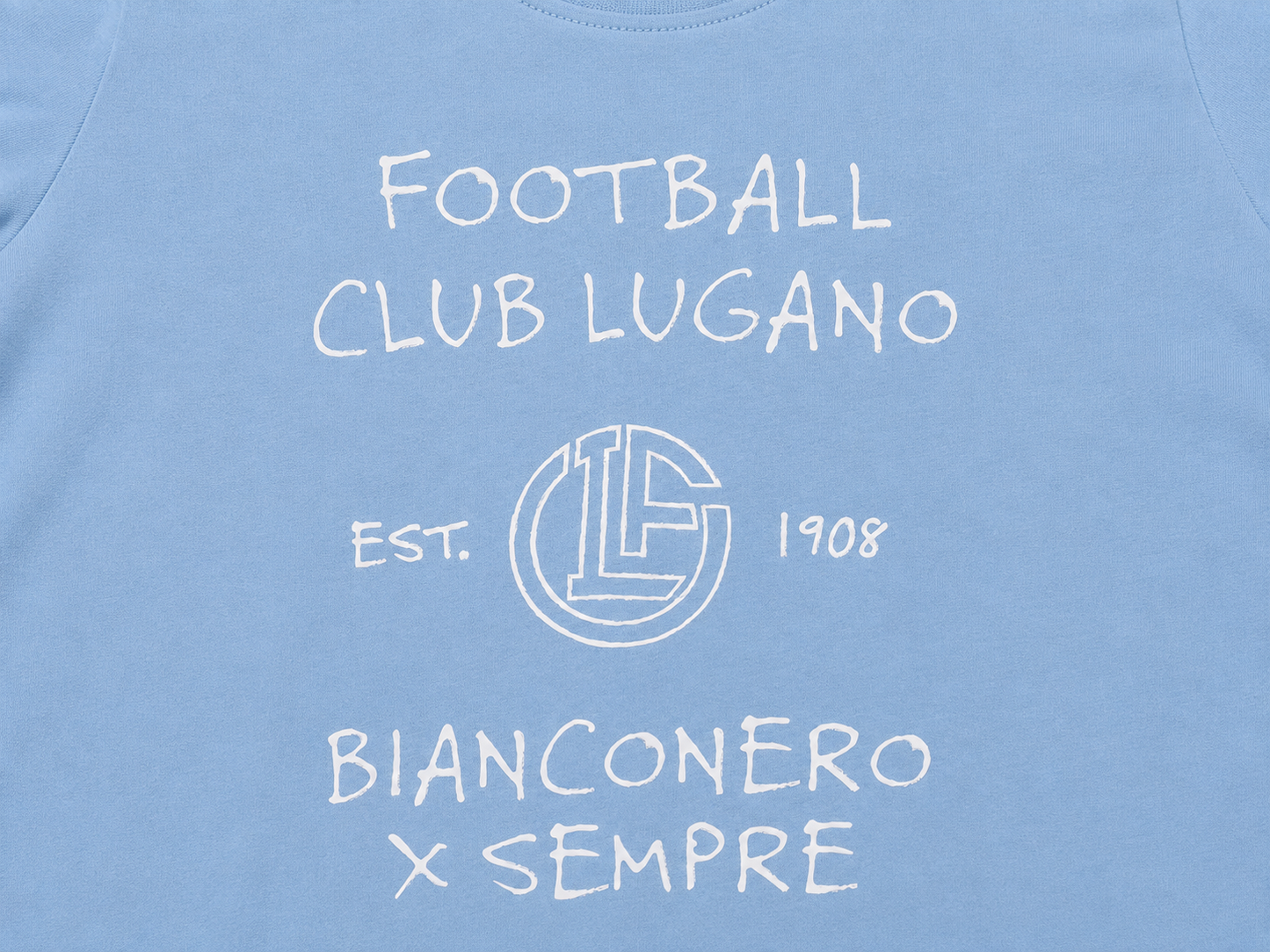 T-Shirt Kids FC Lugano Bianconero x Sempre - Sky Blue