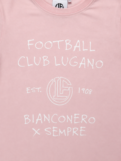 T-Shirt FC Lugano Bianconero x Sempre - Pink