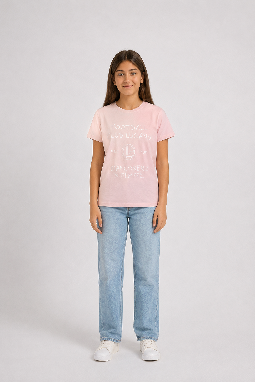 T-Shirt FC Lugano Bianconero x Sempre - Pink