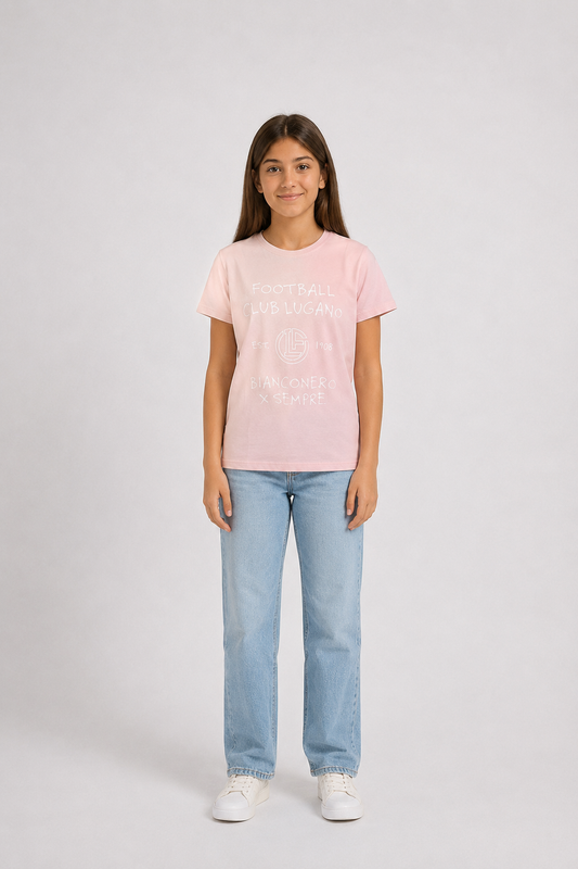 T-Shirt FC Lugano Bianconero x Sempre - Pink