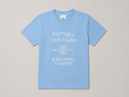 T-Shirt Kids FC Lugano Bianconero x Sempre - Sky Blue