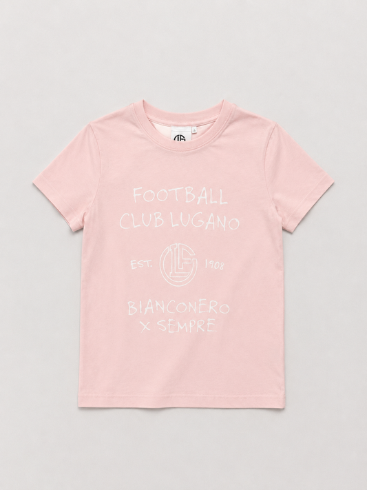 T-Shirt FC Lugano Bianconero x Sempre - Pink